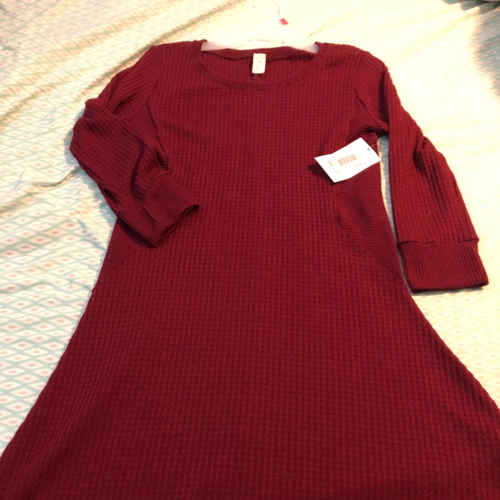 Red knit dress